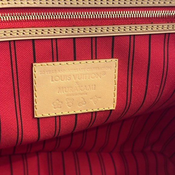 Louis Vuitton X Takashi Murakami Neverfull w/ Wallet Cherry 2025 M13263 - NEW - Picture 6 of 12